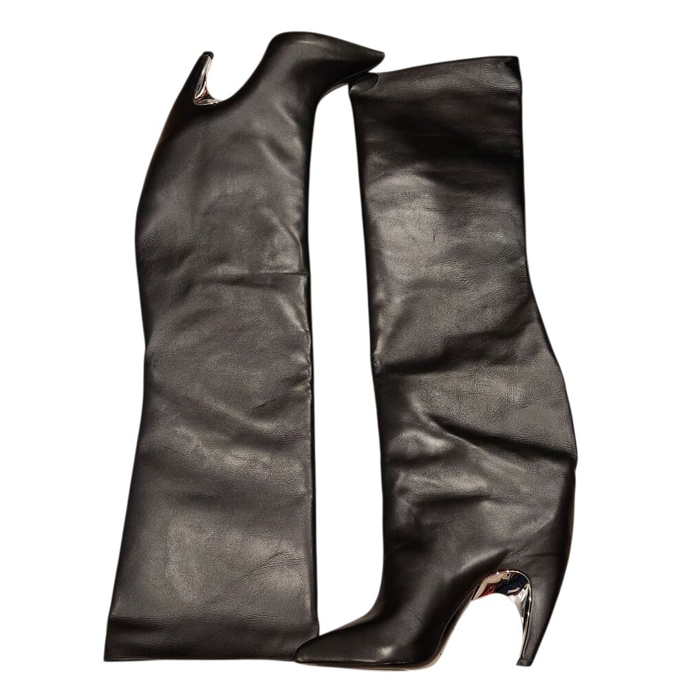 Alexander McQueen Armadillo over the knee black leather boots size 39 - Picture 3 of 9